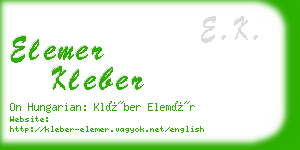 elemer kleber business card